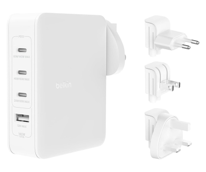 Ładowarka i akumulator BELKIN ŁADOWARKA 140W 4-PORT GAN, BIAŁA WCH014BTWH